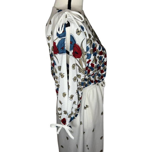 Vintage Sunshine Alley White & Floral Blouson Dress Size 6 - Picture 4 of 7